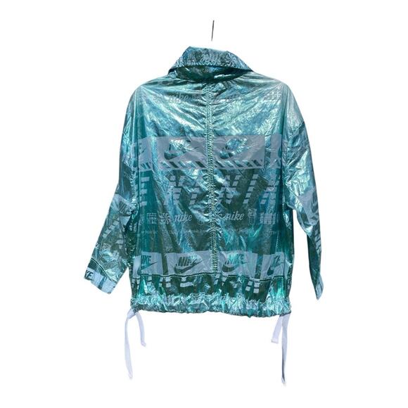 Nike Women's Sportswear Teal Aqua Metallic Half Zip Size Small 914210 Jacket - Picture 4 of 13